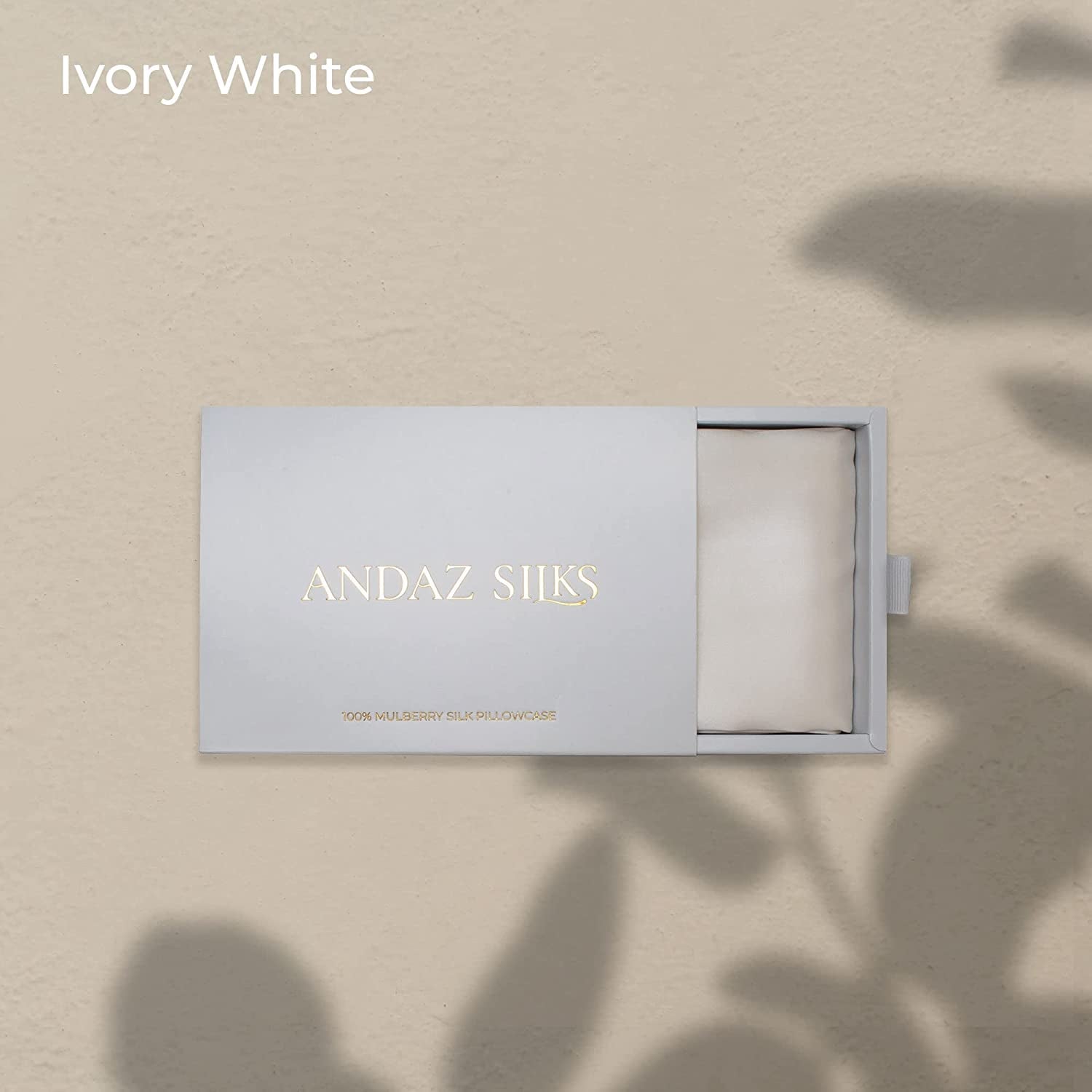 100% Mulberry Silk Pillowcase for Hair & Skin - Luxury Hypoallergenic Both Side Silk (Queen Size, 50X75Cm) (Ivory White)